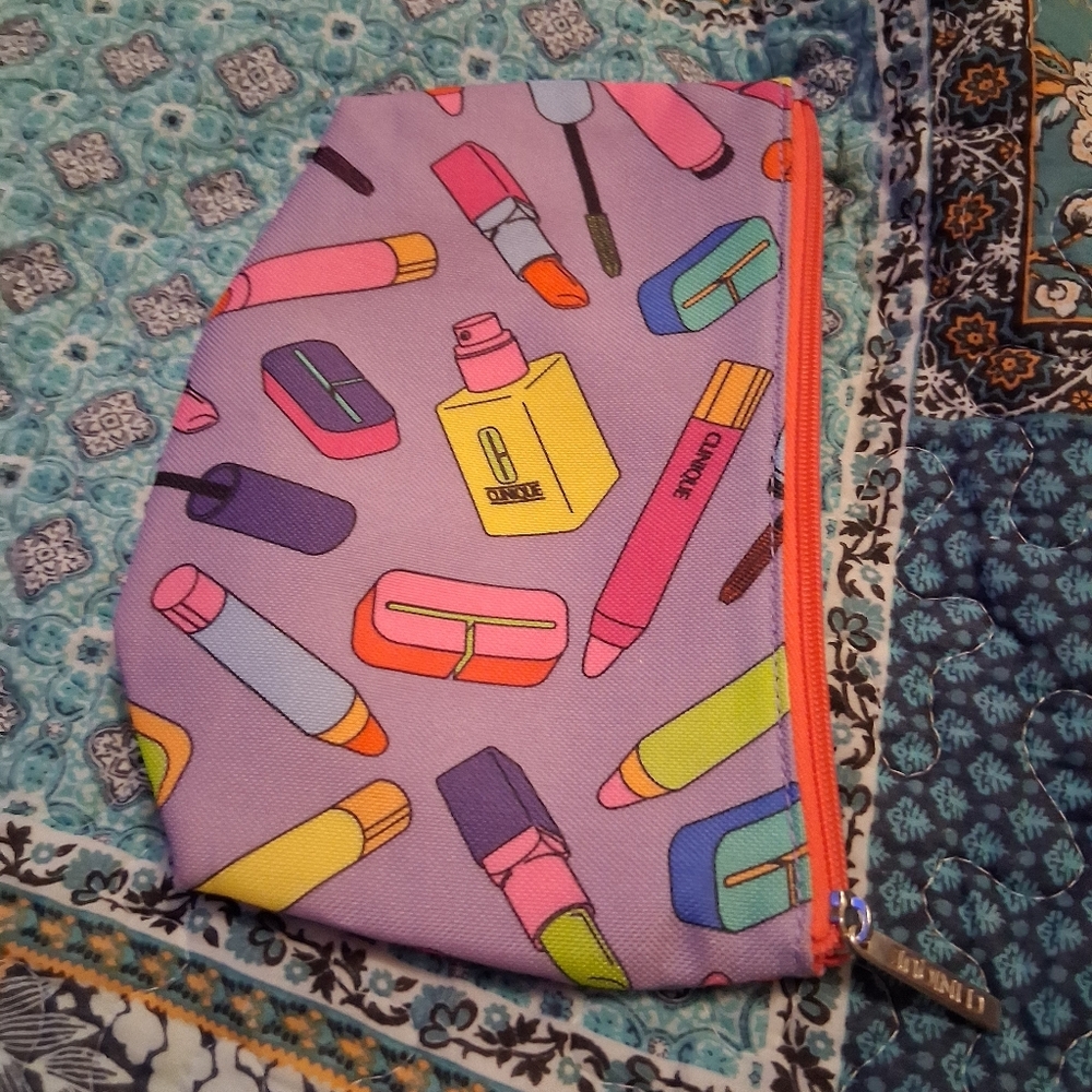 3 Colorful Cosmetic Print  Makeup Pouch Estee LAUDER LISA PERRY CLINIQUE